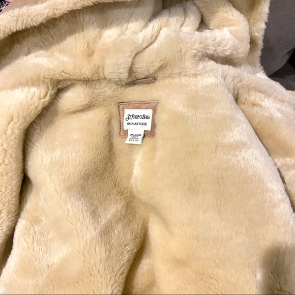 St John’s Bay Leather Winter Coat with hood Sherpa Lining - Picture 14 of 15